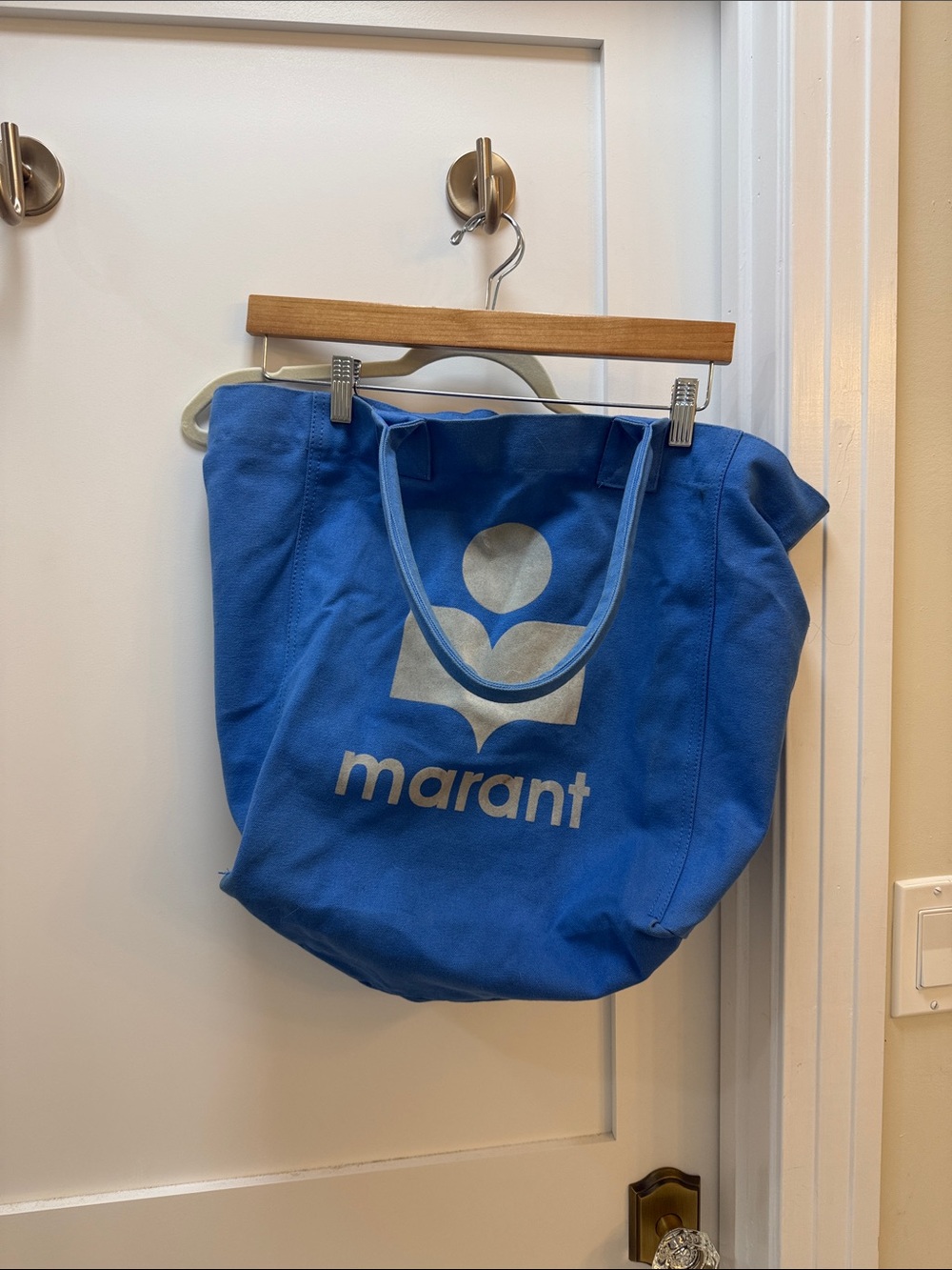 Isabel Marant Royal Blue Canvas Tote with Logo